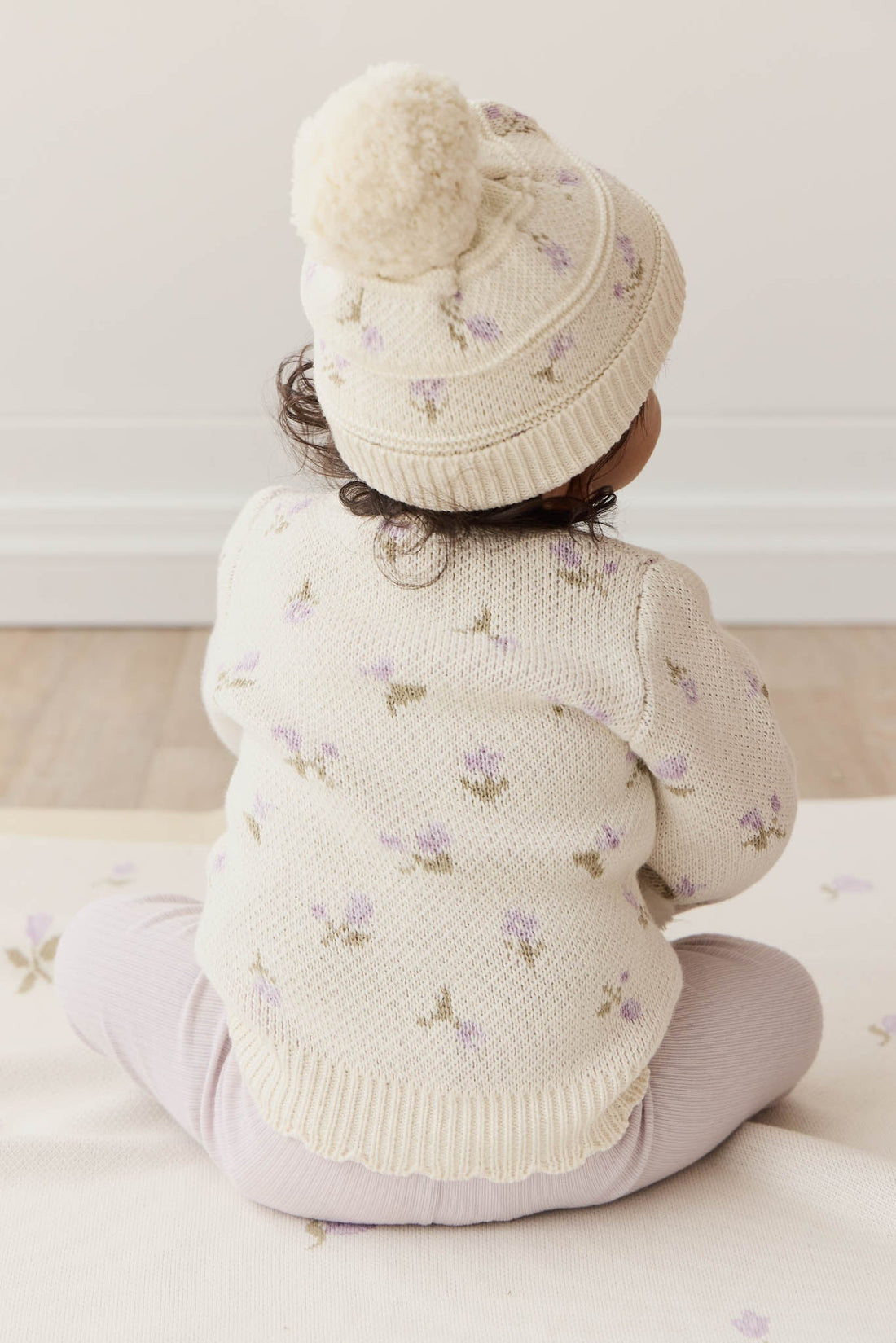 Delilah Knitted Hat - Delilah Knit Lavender Childrens Beanie from Jamie Kay Australia