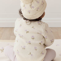 Delilah Knitted Hat - Delilah Knit Lavender Childrens Beanie from Jamie Kay Australia