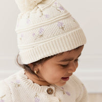 Delilah Knitted Hat - Delilah Knit Lavender Childrens Beanie from Jamie Kay Australia