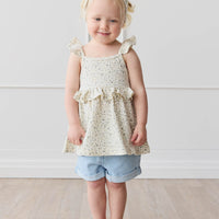 Organic Cotton Kaia Top - Dainty Egret Blues Childrens Top from Jamie Kay Australia