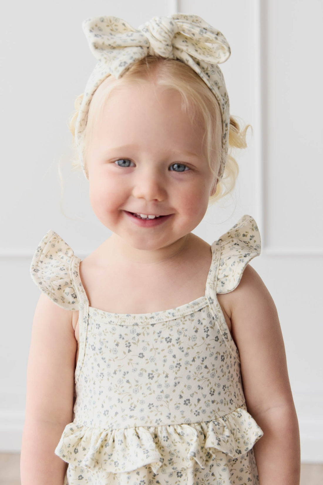 Organic Cotton Kaia Top - Dainty Egret Blues Childrens Top from Jamie Kay Australia