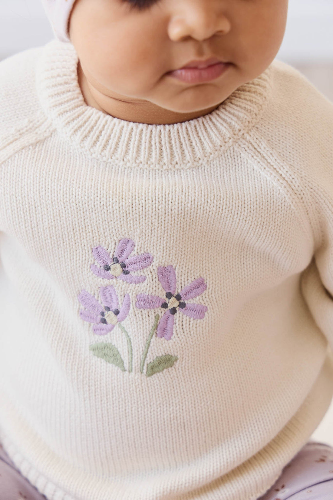 Macy Jumper - Cloud Meadow Flowers Placement Childrens Jumper from Jamie Kay Australia