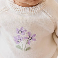 Macy Jumper - Cloud Meadow Flowers Placement Childrens Jumper from Jamie Kay Australia