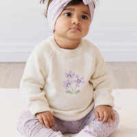 Organic Cotton Everyday Legging - Lulu Bloom Iris Childrens Legging from Jamie Kay Australia