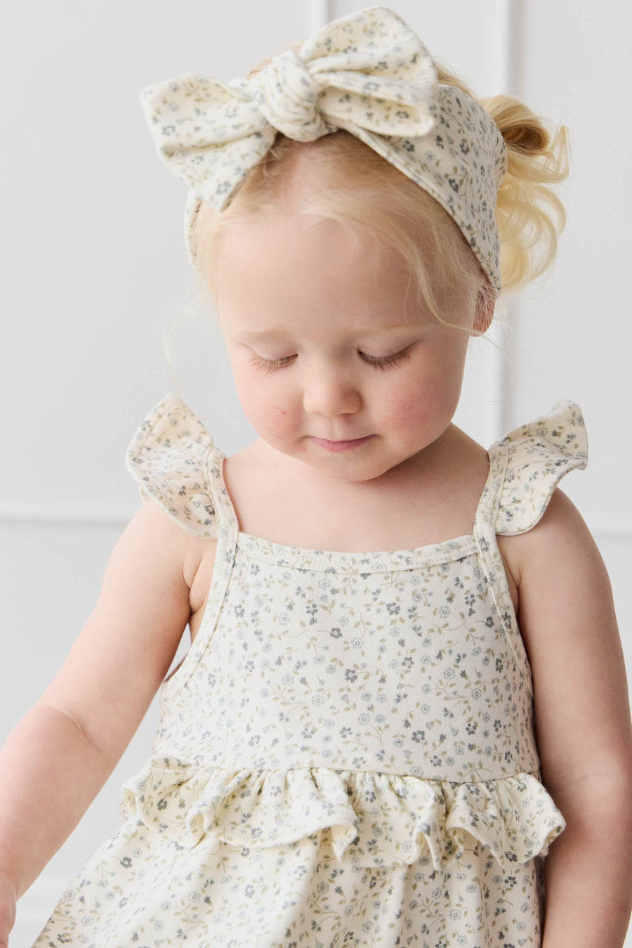 Organic Cotton Kaia Top - Dainty Egret Blues Childrens Top from Jamie Kay Australia