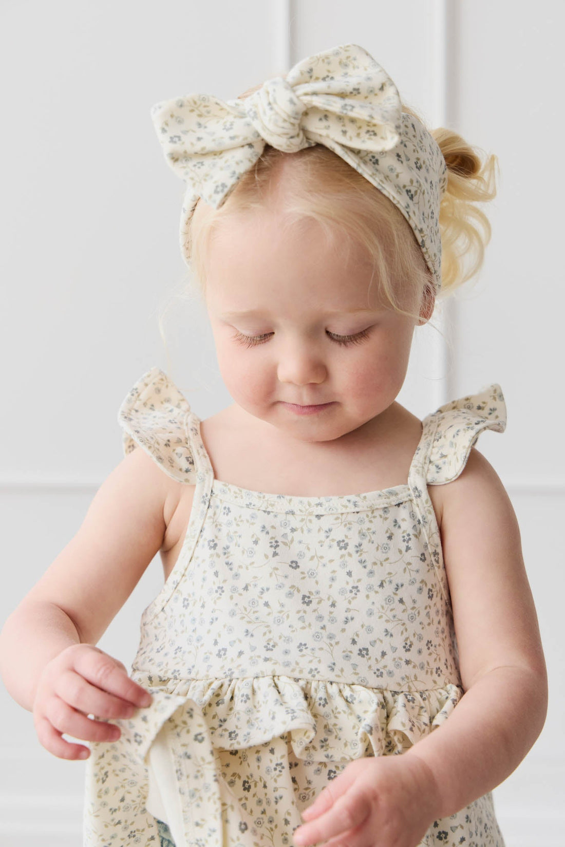 Organic Cotton Kaia Top - Dainty Egret Blues Childrens Top from Jamie Kay Australia