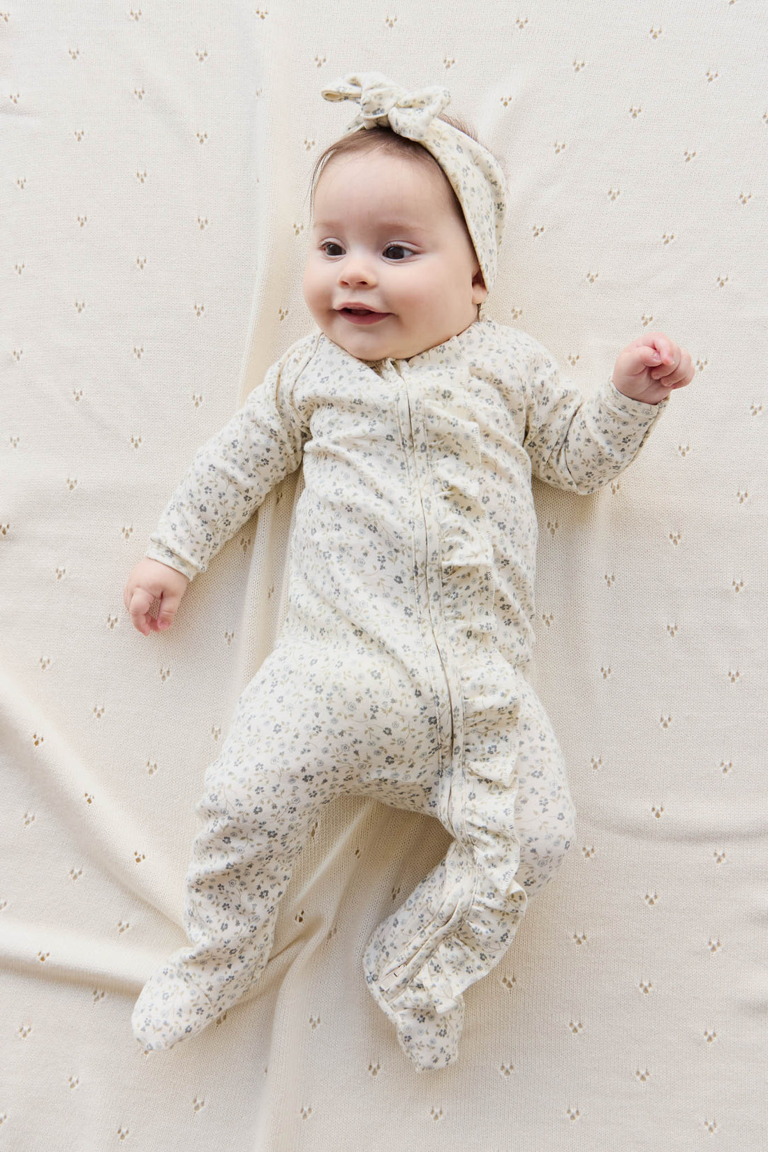 Organic Cotton Melanie Onepiece - Dainty Egret Blues Childrens Onepiece from Jamie Kay Australia