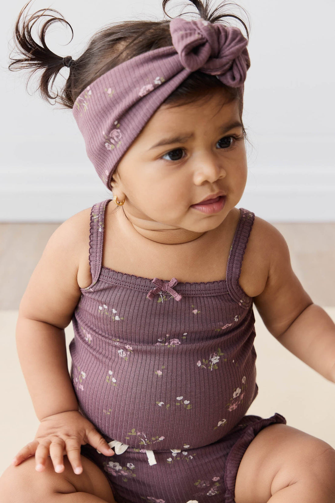 Organic Cotton Modal Bridget Singlet Bodysuit - Petite Fleur Childrens Bodysuit from Jamie Kay Australia