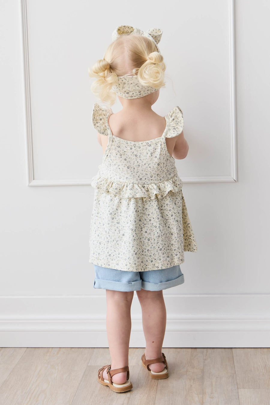 Organic Cotton Kaia Top - Dainty Egret Blues Childrens Top from Jamie Kay Australia