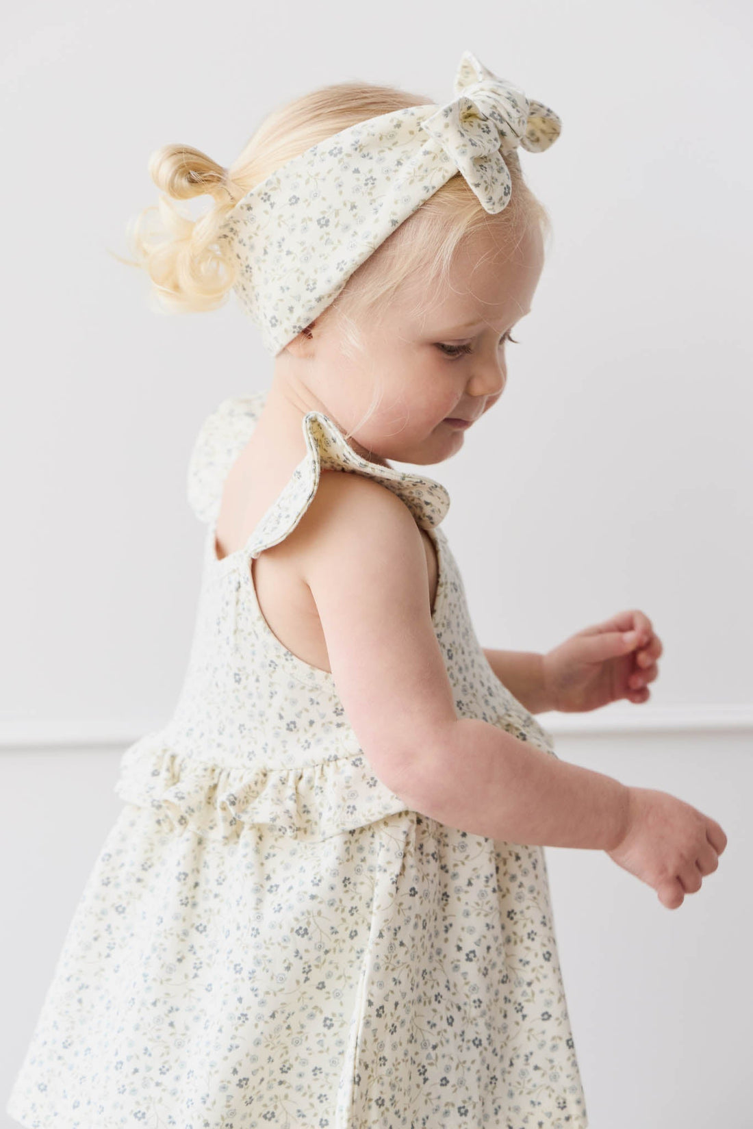 Organic Cotton Kaia Top - Dainty Egret Blues Childrens Top from Jamie Kay Australia