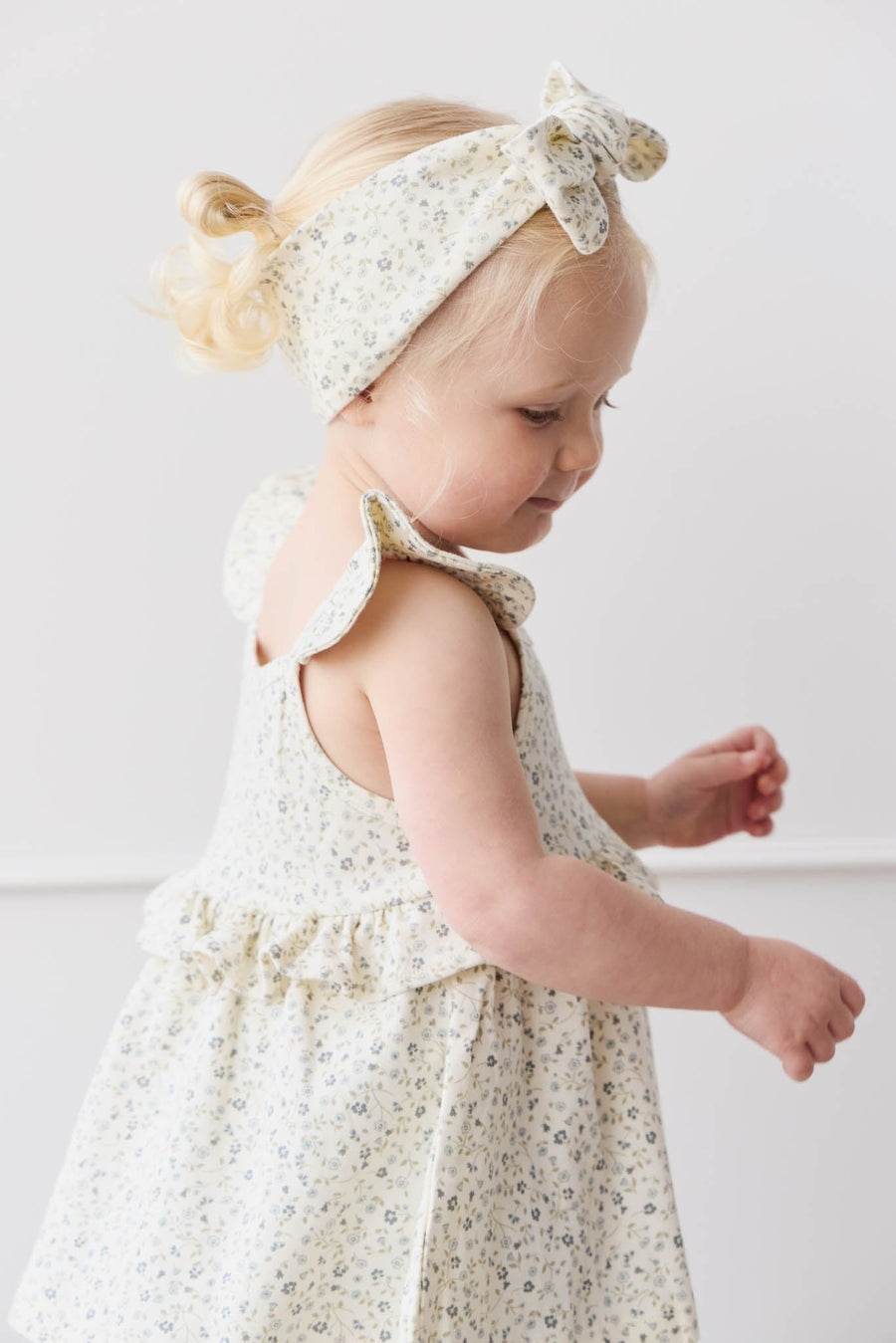 Organic Cotton Kaia Top - Dainty Egret Blues Childrens Top from Jamie Kay Australia