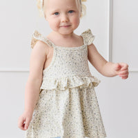 Organic Cotton Kaia Top - Dainty Egret Blues Childrens Top from Jamie Kay Australia