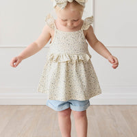 Organic Cotton Kaia Top - Dainty Egret Blues Childrens Top from Jamie Kay Australia