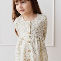 Organic Cotton Poppy Dress - Dainty Egret Blues Childrens Dress from Jamie Kay Australia