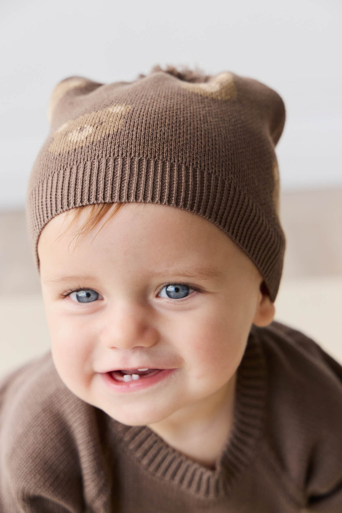 Ethan Hat - Bobbie Bear Brownie Childrens Beanie from Jamie Kay Australia