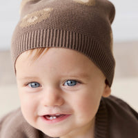 Ethan Hat - Bobbie Bear Brownie Childrens Beanie from Jamie Kay Australia