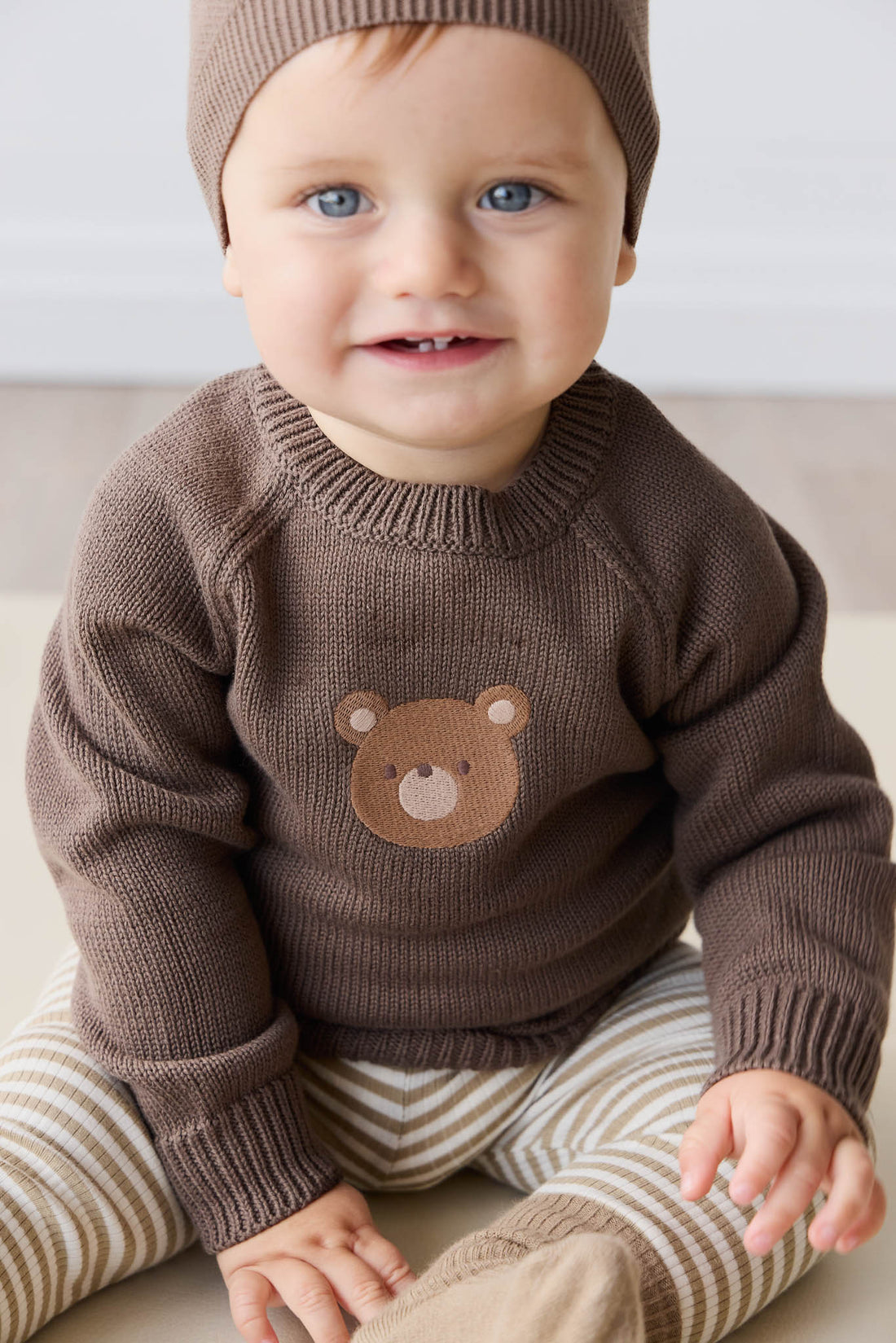 Ethan Jumper - Brownie Bobbie Bear Childrens Jumper from Jamie Kay Australia