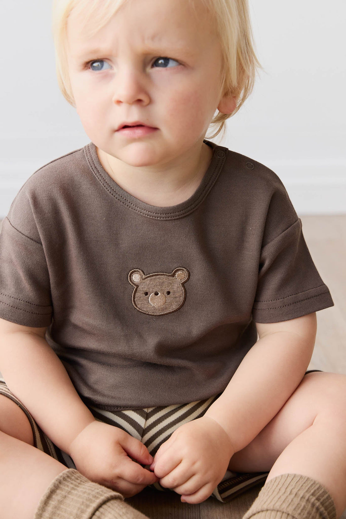 Pima Cotton Hunter Tee - Brownie Bobbie Bear Childrens Top from Jamie Kay Australia