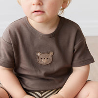 Pima Cotton Hunter Tee - Brownie Bobbie Bear Childrens Top from Jamie Kay Australia