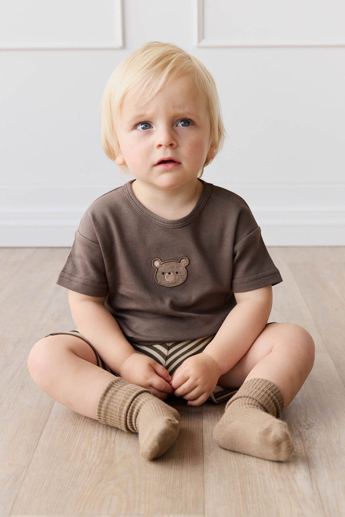 Pima Cotton Hunter Tee - Brownie Bobbie Bear Childrens Top from Jamie Kay Australia