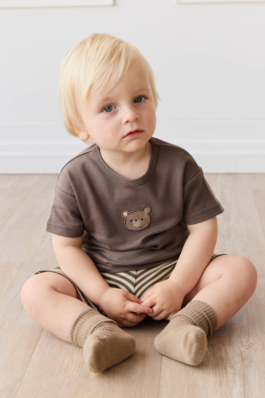 Pima Cotton Hunter Tee - Brownie Bobbie Bear Childrens Top from Jamie Kay Australia