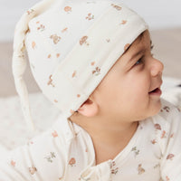 Organic Cotton Knot Beanie - Foraging Friends Childrens Hat from Jamie Kay Australia