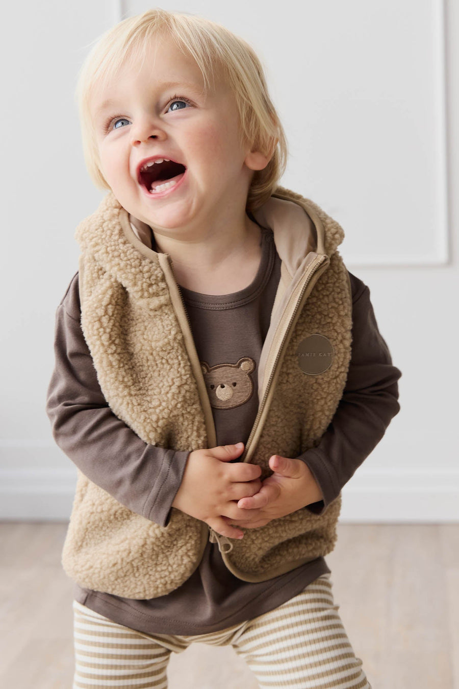 Neve Sherpa Vest - Cashew Childrens Vest from Jamie Kay Australia