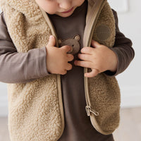 Neve Sherpa Vest - Cashew Childrens Vest from Jamie Kay Australia