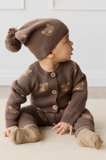 Ethan Hat - Bobbie Bear Brownie Childrens Beanie from Jamie Kay Australia