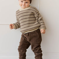 Leon Jumper - Harvest Stripe Brownie/Biscuit Childrens Jumper from Jamie Kay Australia