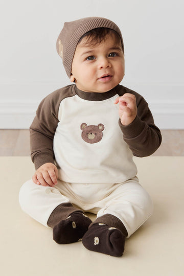 Organic Cotton Tao Sweatshirt Onepiece - Cloud Bobbie Bear Childrens Onepiece from Jamie Kay Australia