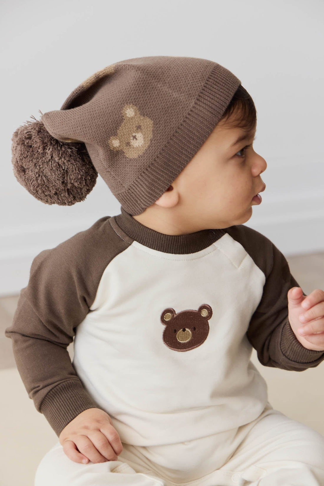 Organic Cotton Tao Sweatshirt Onepiece - Cloud Bobbie Bear Childrens Onepiece from Jamie Kay Australia