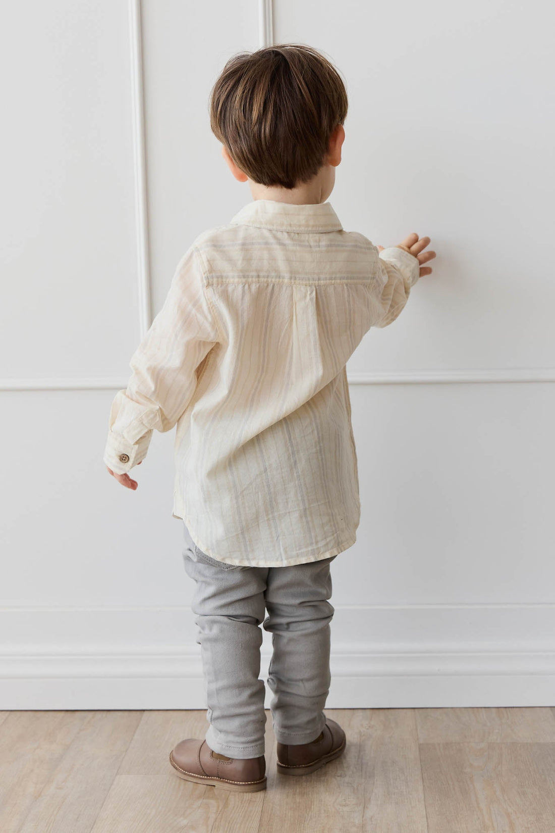 Isaiah Shirt - Coastal Stripe Cloud Childrens Shirt from Jamie Kay Australia