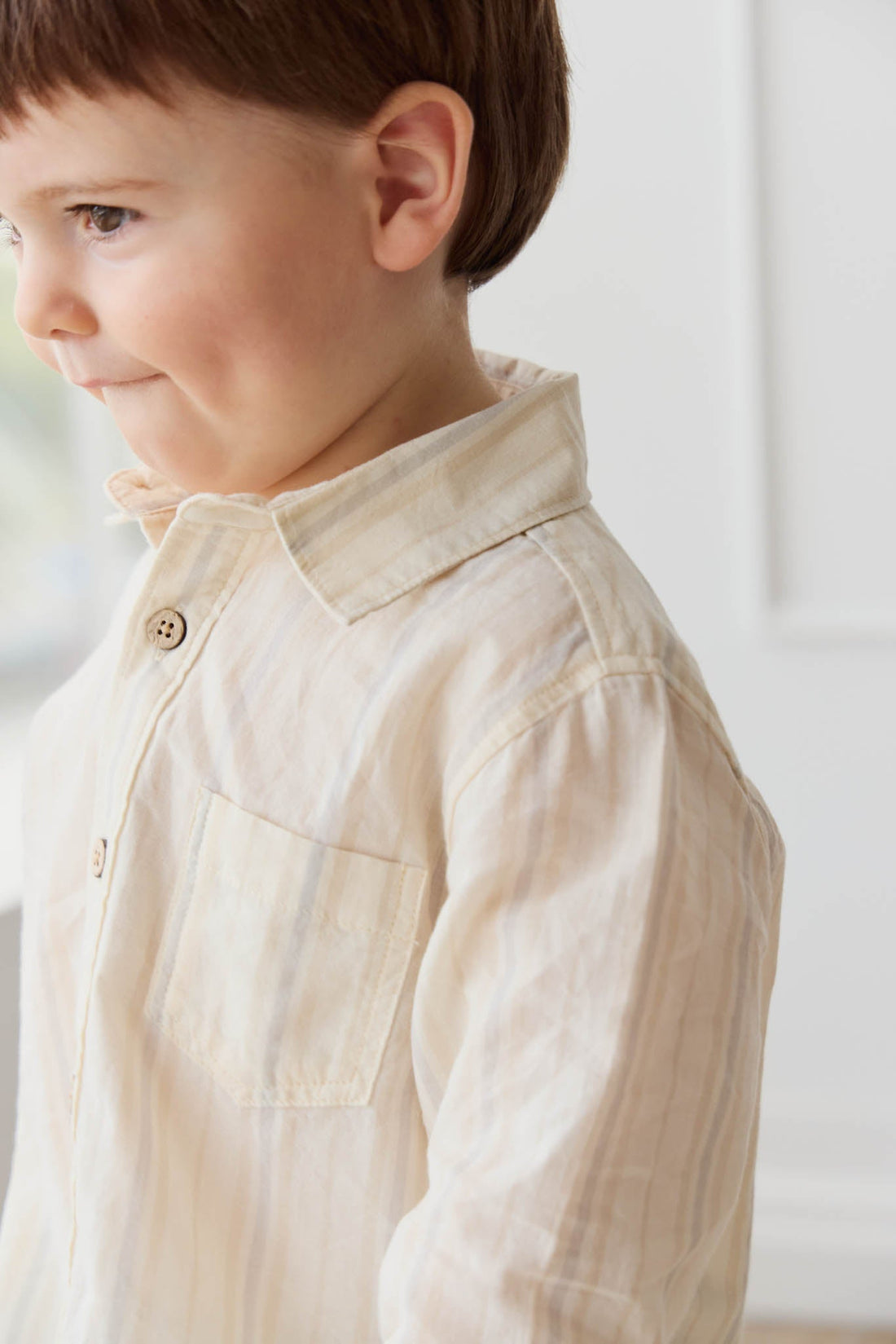 Isaiah Shirt - Coastal Stripe Cloud Childrens Shirt from Jamie Kay Australia