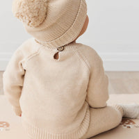 Ethan Jumper - Oatmeal Marle Jacquard Mushroom House Childrens Jumper from Jamie Kay Australia