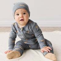 Organic Cotton Reese Zip Onepiece - Lenny Leopard Smoke Childrens Onepiece from Jamie Kay Australia