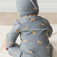 Organic Cotton Reese Zip Onepiece - Lenny Leopard Smoke Childrens Onepiece from Jamie Kay Australia