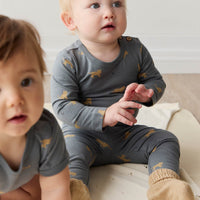 Organic Cotton Fernley Bodysuit - Lenny Leopard Smoke Childrens Bodysuit from Jamie Kay Australia