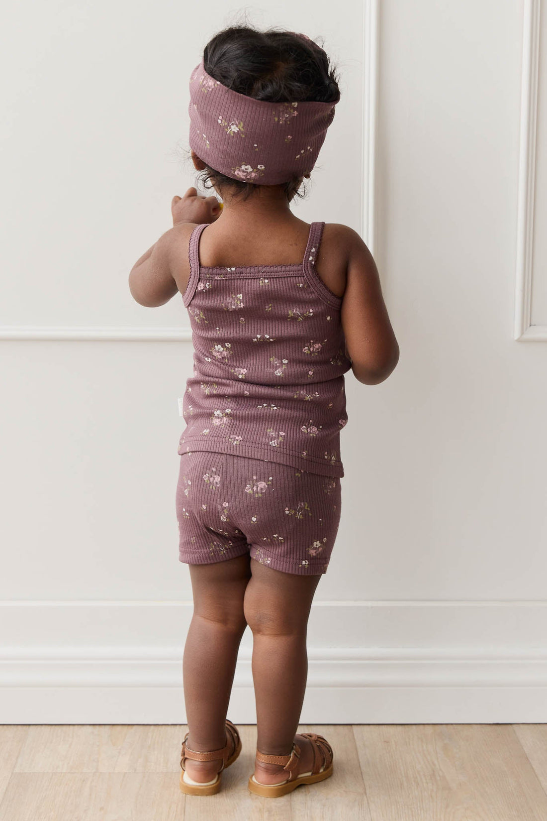 Organic Cotton Modal Singlet - Petite Fleur Childrens Singlet from Jamie Kay Australia