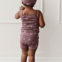 Organic Cotton Modal Singlet - Petite Fleur Childrens Singlet from Jamie Kay Australia