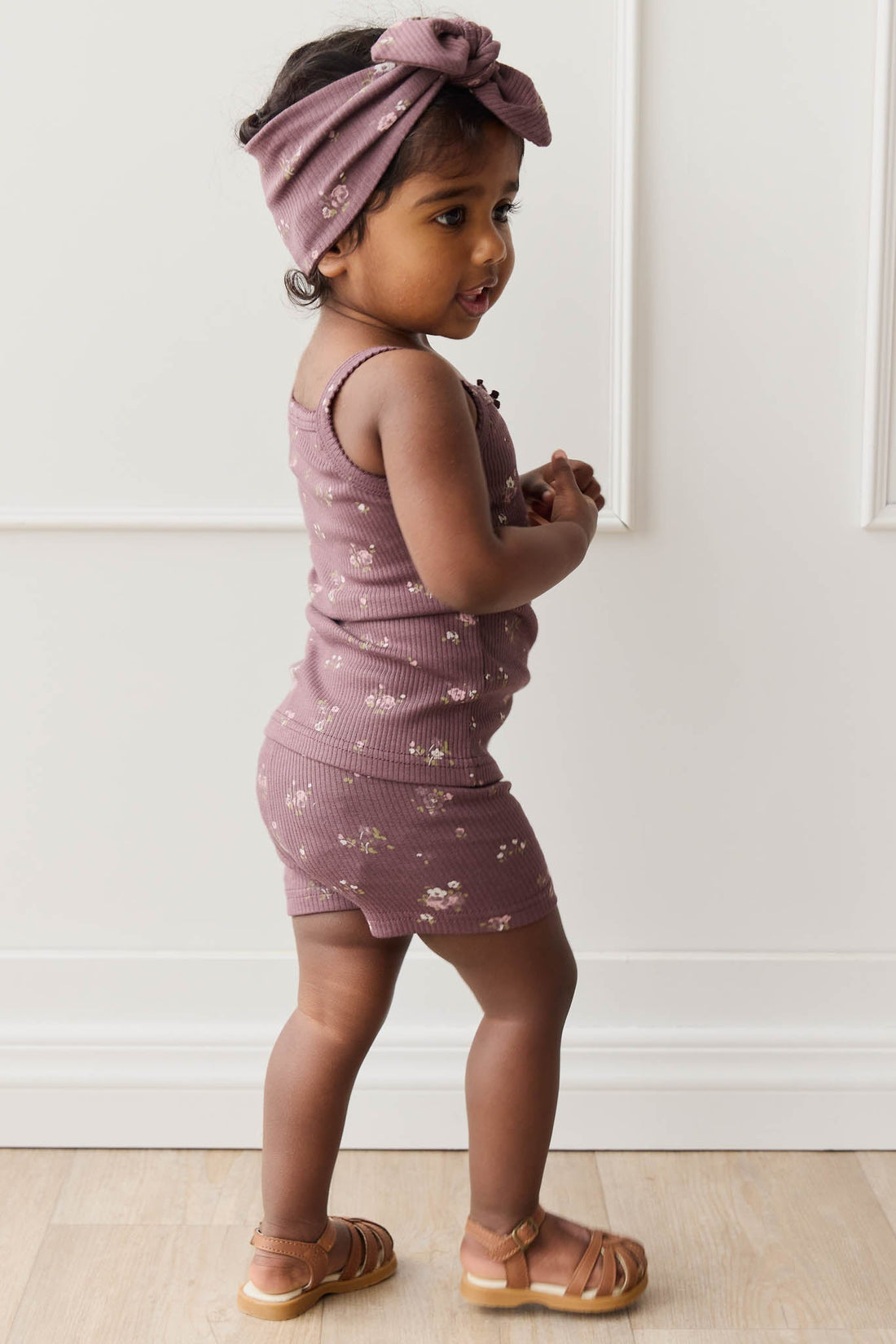 Organic Cotton Modal Singlet - Petite Fleur Childrens Singlet from Jamie Kay Australia