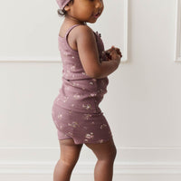 Organic Cotton Modal Singlet - Petite Fleur Childrens Singlet from Jamie Kay Australia