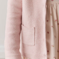 Aude Cardigan - Dainty Pink Marle Childrens Cardigan from Jamie Kay Australia