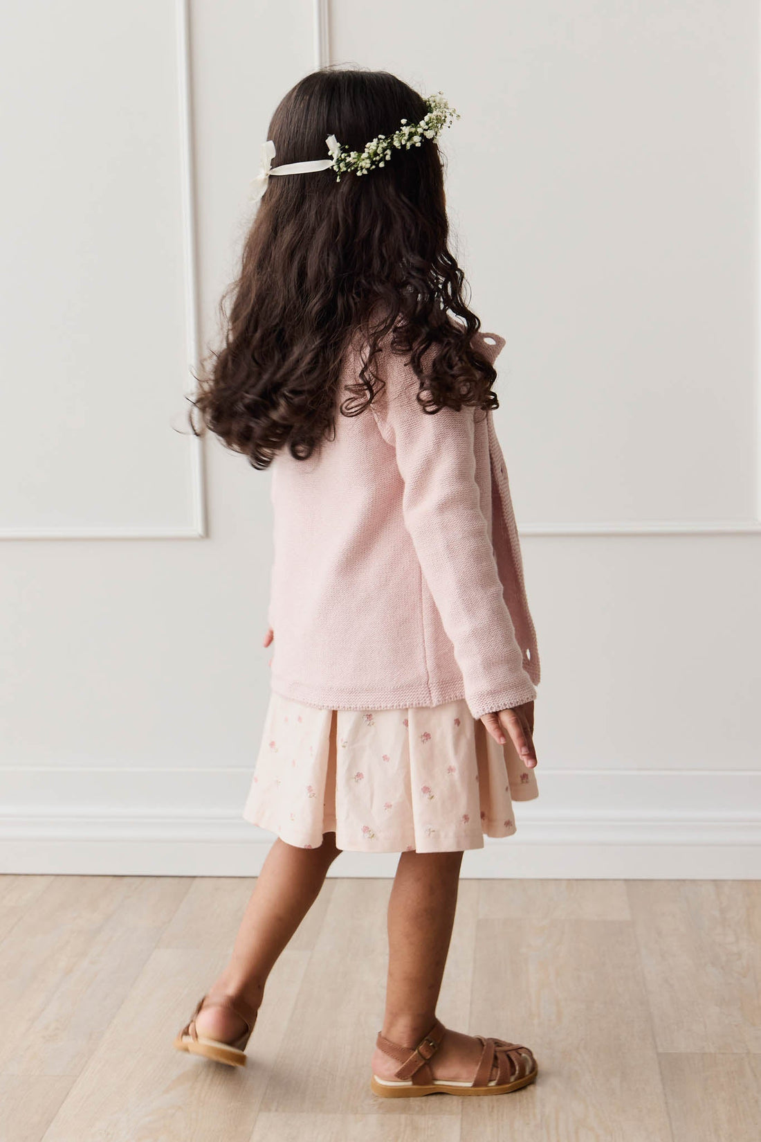 Aude Cardigan - Dainty Pink Marle Childrens Cardigan from Jamie Kay Australia