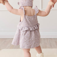 Organic Cotton Kaia Top - Lulu Bloom Iris Childrens Top from Jamie Kay Australia