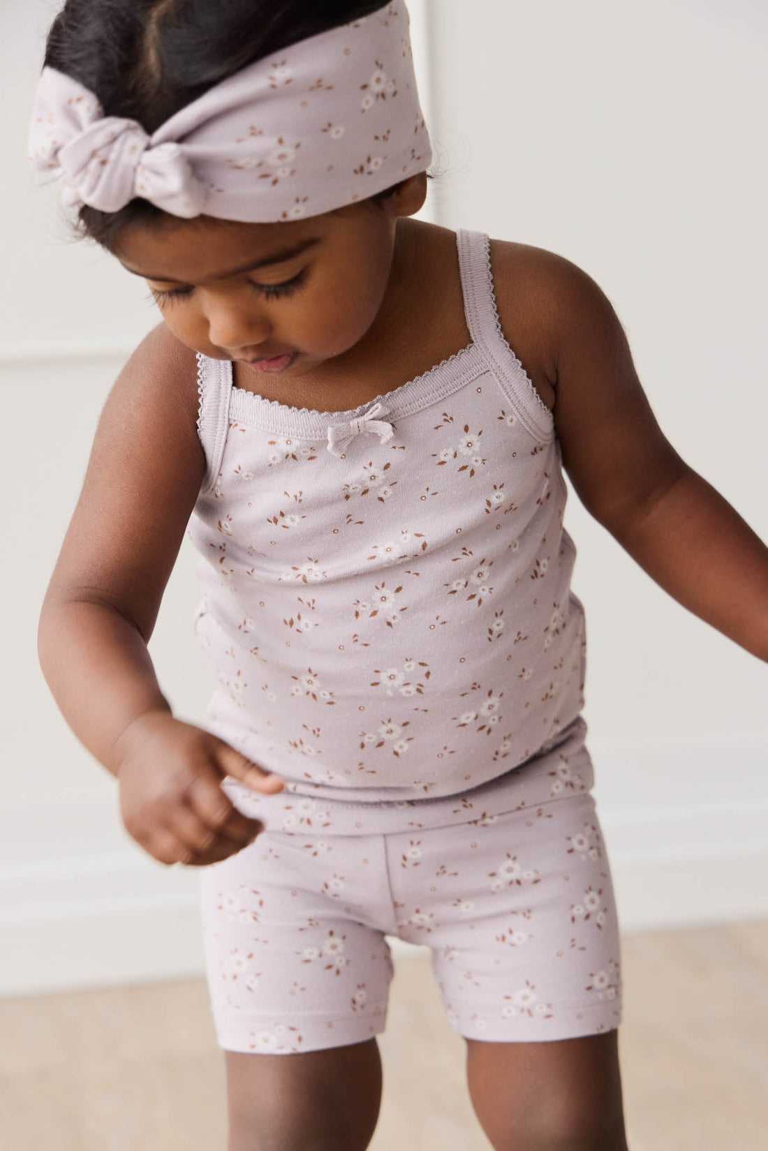 Organic Cotton Singlet - Lulu Bloom Iris Childrens Singlet from Jamie Kay Australia