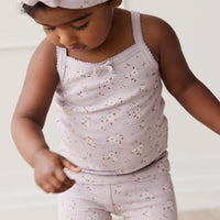 Organic Cotton Singlet - Lulu Bloom Iris Childrens Singlet from Jamie Kay Australia