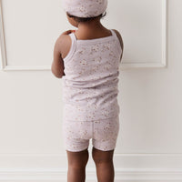 Organic Cotton Everyday Bike Short - Lulu Bloom Iris Childrens Short from Jamie Kay Australia