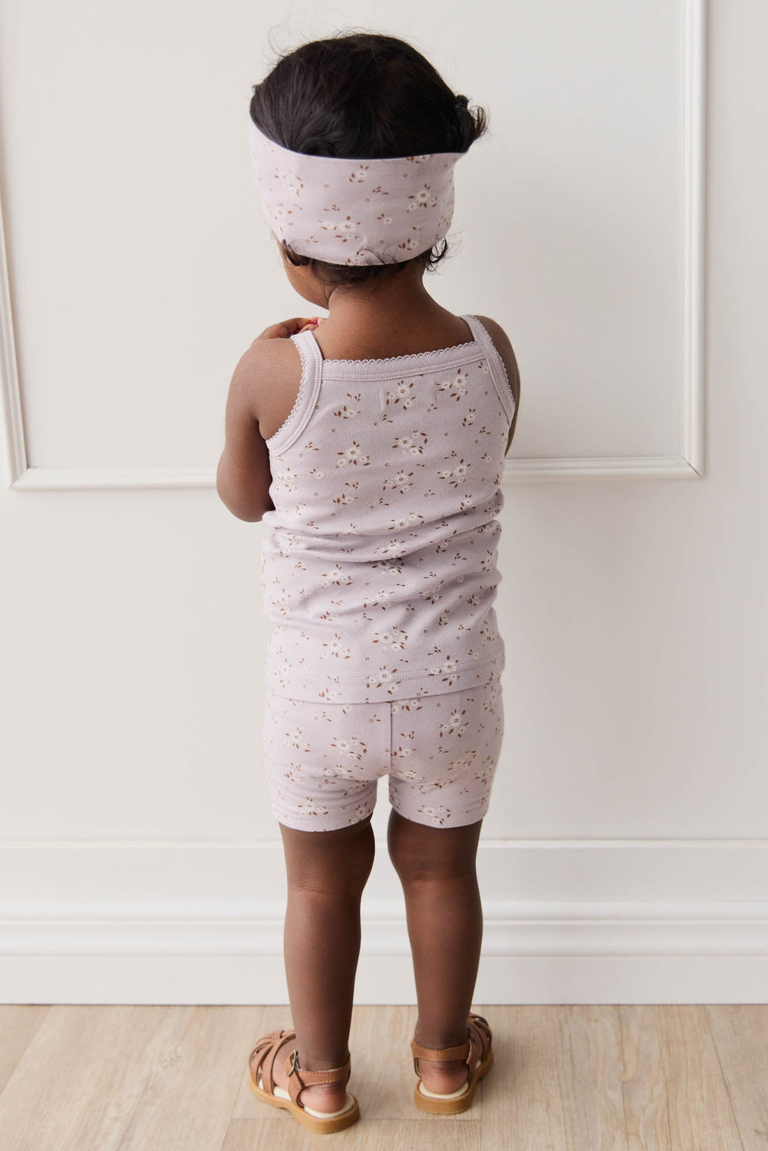 Organic Cotton Singlet - Lulu Bloom Iris Childrens Singlet from Jamie Kay Australia