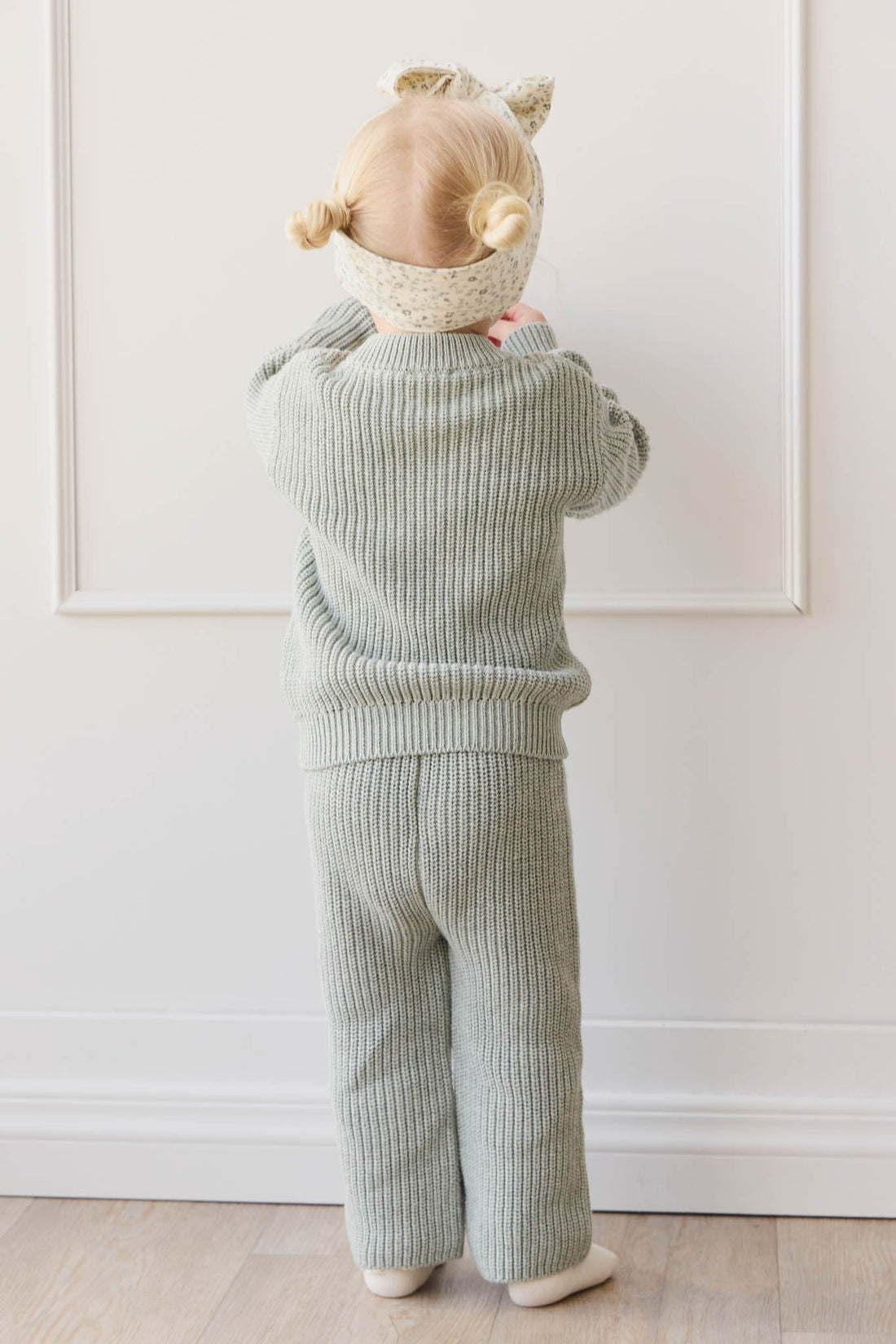 Morgan Knitted Pant - Mist Fleck Childrens Pant from Jamie Kay Australia